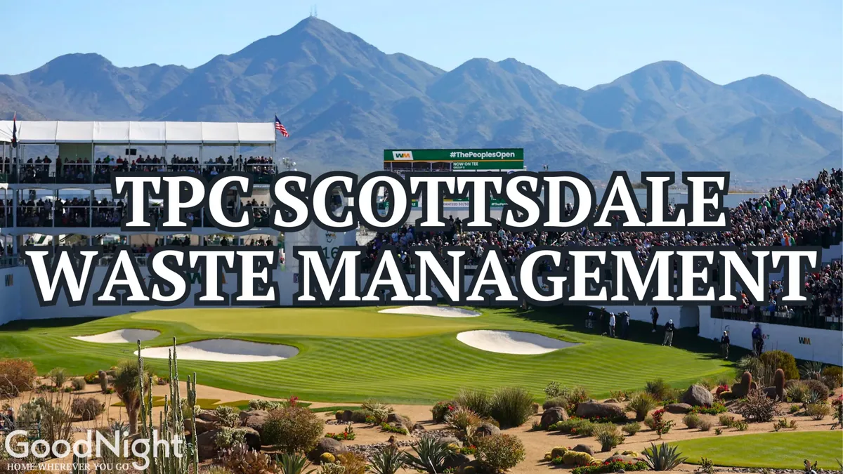 An action-filled view of a golf tournament with spectators, grandstands, and a sweeping vista of the golf course set against mountains. The festive atmosphere and social energy reinforce the sense of group fun and high-level sporting experiences available close by.